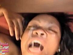 Amateur babe squirts hard during wild gangbang orgy!