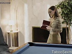 Brunette sexy teen hooks up with football player for fun