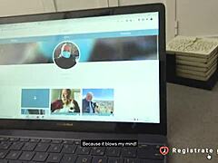 spanish first date turns wild with brunette beauty camila palmer on sofa!