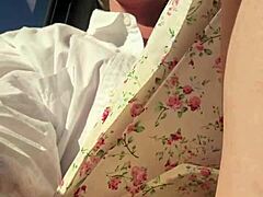 In a public display in California, petite teen Sugarnadya shows off her wet pussy and small tits up close.