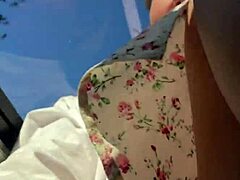 Public nudity in California with close up shots of natural tits and ass