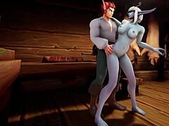 Beautiful night elf gets deepthroat and anal in kitchen