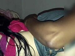 fucking this hot latina hard, filling her ass with cum