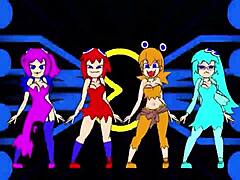Pacman ghost girls dance in 3 phases, so horny! 😈