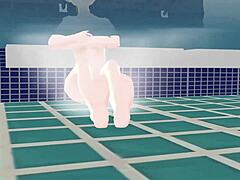 एनिमे महिला ने जापानी पब्लिक बाथ में नहाया【सेंटो】