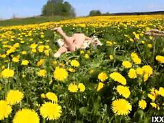 Vira Gold Sucks Stranger's Cock Outdoors