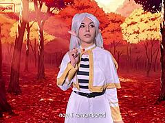 Cosplay elf Frieren seeks warrior for magic sword action