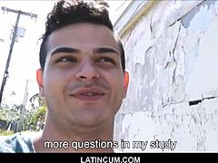 straight spanish latino jock gets blowjob from gay guy. he takes it in the ass for cash.