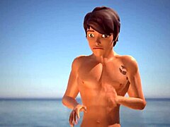 3Dgspot - Oily Babe Gets Her Pussy Pounded at the Beach 3D Animation