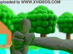 Claymation masturbation detailed in anime hentai cartoon