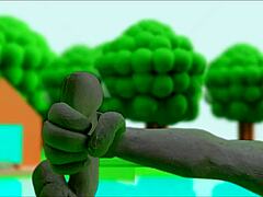 Claymation masturbation detailed in anime hentai cartoon