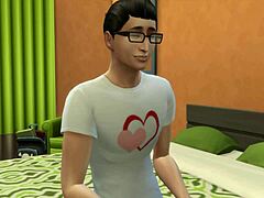 Stepmom in 3d fucks masturbating stepson!