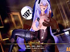 Beautiful anime from Honkai Star Rail with black-haired heroine