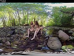 Ana Molly and Belle yank amateurs in outdoor lesbian fingering