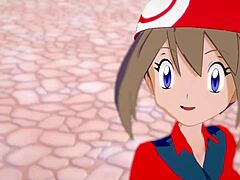 May Haruka Congratulates You For Being A Good Trainer In This Intriguing Anime Scene