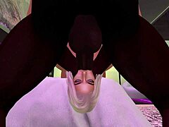 Does the black man fuck the latina in her bedroom?