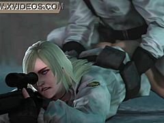 In metal gear, she tries out monster cocks