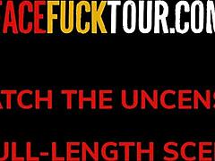 candee licious, blonde vixen, gets her face fucked hard and swallows big cock