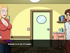 Morty's sister squirts in shower during hentai game parody