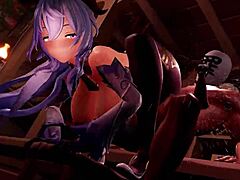 Raw Cowgirl Riding In Anime Style With Squirting And Rough Action