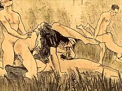 Vintage Erotic Illustration with Classic Sensual Charm