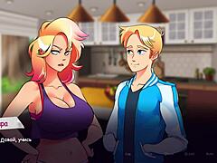 Blonde mommy slut gives blowjob in Woodchester gameplay part 8