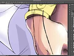 Athena from Saint Seiya with her big boobs in a hentai cosplay