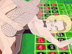 I watch Android 18 and Chi-Chi bunny girls in intense sex from Dragon Ball hentai