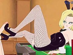 I watch Android 18 and Chi-Chi bunny girls in intense sex from Dragon Ball hentai