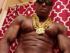 brunette hallelujah johnson worships huge black monster cock while jerking off solo