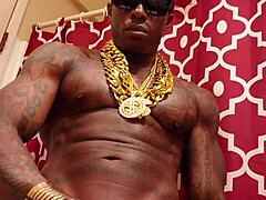 brunette hallelujah johnson worships huge black monster cock while jerking off solo