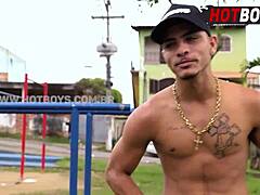 Damn! Watch teen give it up to neighborhood studs!