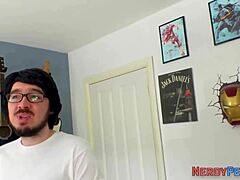 Yorkshire Geek Enjoys First Blowjob from Tattooed Brit