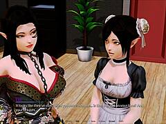 in the harem hotel game, anime characters engage in playful interactions during episode 35, exploring themes of companionship and adventure in a virtual world.