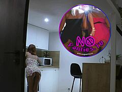 Redhead Latina Wife Teases in Kitchen, No Panties!