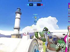 LewdNeko feels the spanking while playing Overwatch.