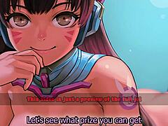 Play D.Va's edging game with light femdom and multiple endings.