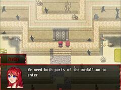 Harem girls in anime game episode 12 get huge facials from accidental boners