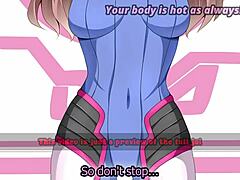 Play D.Va's edging game with light femdom and multiple endings.