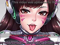 Play D.Va's edging game with light femdom and multiple endings.