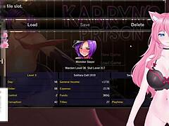 vtuber kanakovt in karryns prison, catgirl's pussy teased endlessly with loud moans