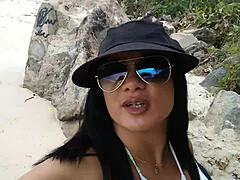 Brazilian Amateur Finds Big Cock on Beach for Passionate Fuck and Cum Swallow