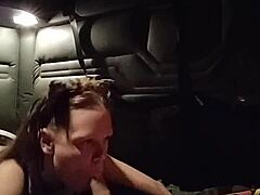 Kitty Performs Blowjob With Buttplug In Ass During Bdsm