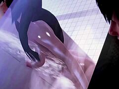 kayane tendo strips nude in waifu academy porn game