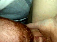 A ginger man gives a very detailed high definition look at a wet vagina with his tongue
