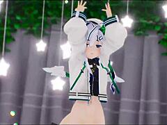 Amane Kanata Hololive Hentai Undresses And Dances Sexually In MMD 3D Dark Green Star Outfit