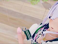 Amane Kanata Hololive Hentai Undresses And Dances Sexually In MMD 3D Dark Green Star Outfit