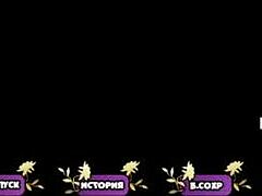 Big tits and deep throat action in a cartoon BDSM game