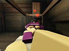 Beautiful anime porn with a Roblox slut getting fucked in a cabin