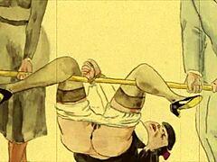 Vintage comic drawing from antique collection